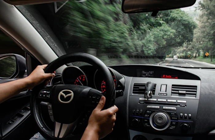 Young driver celebrating after passing the road test