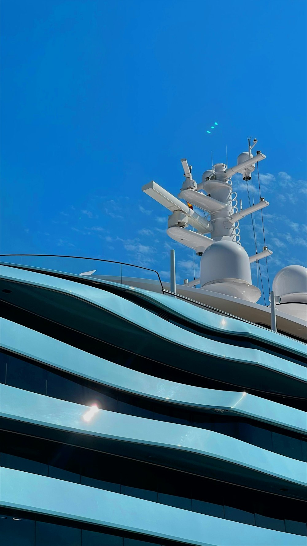 a large white boat with a sky background