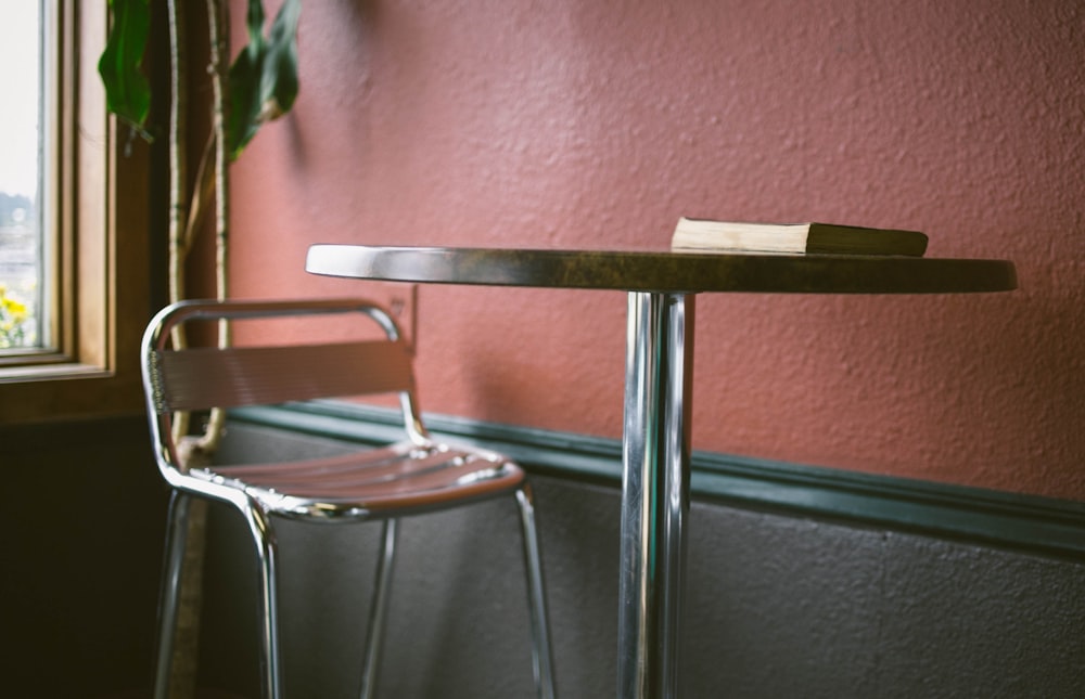 a chair and a table in a room