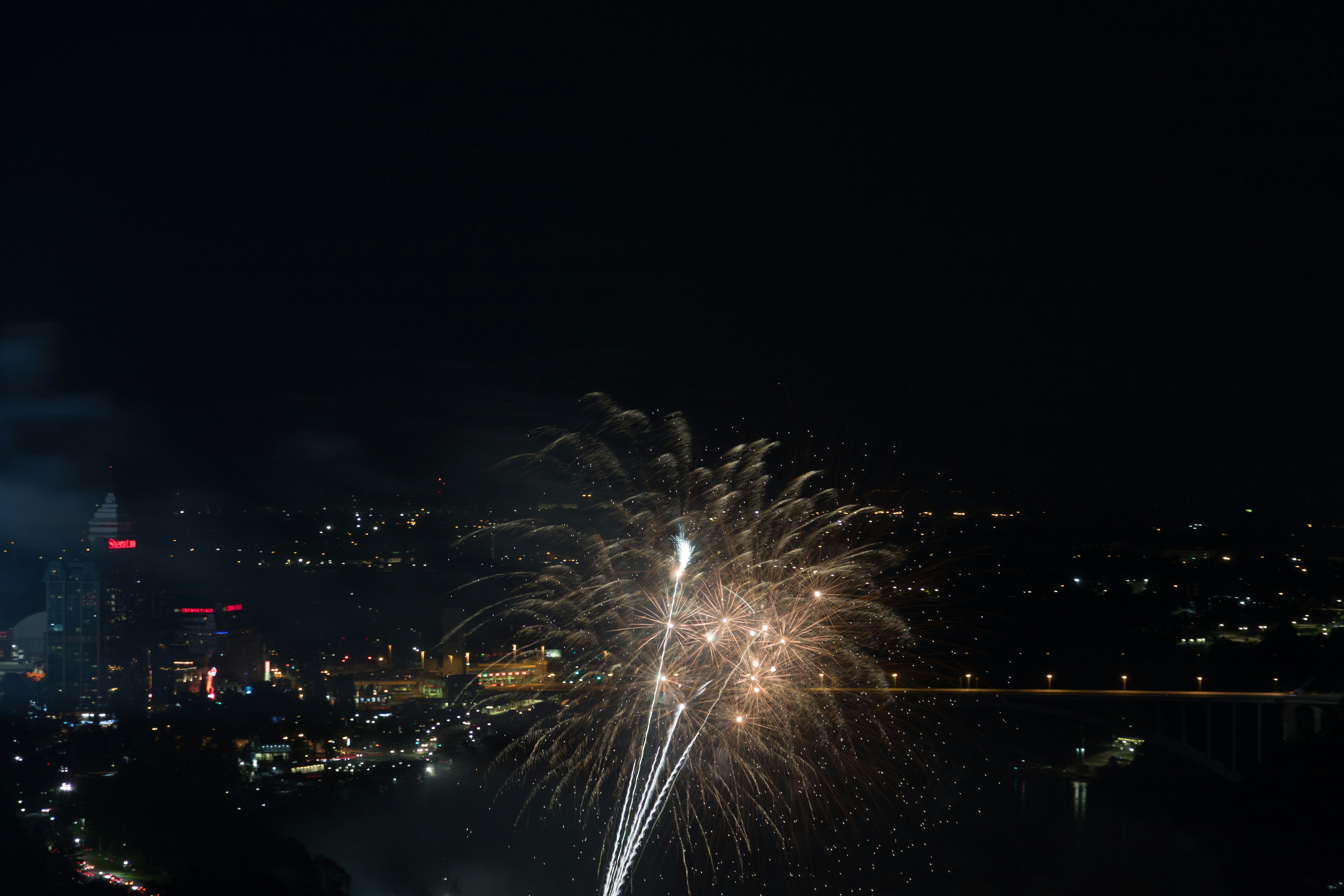 fireworks over San Diego Bay from liftd perspective - rooftop bar hyatt san diego