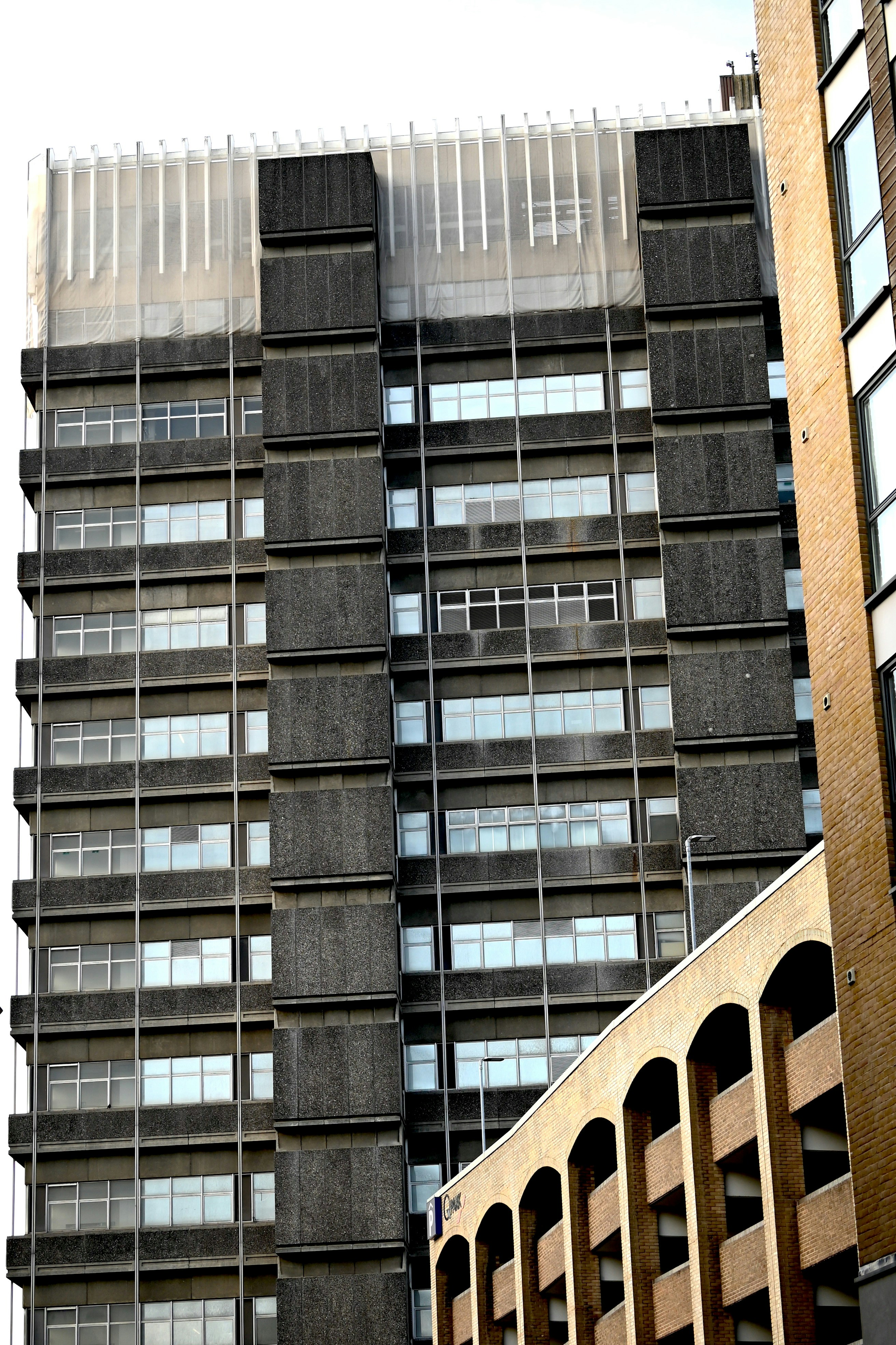 a very tall building with lots of windows