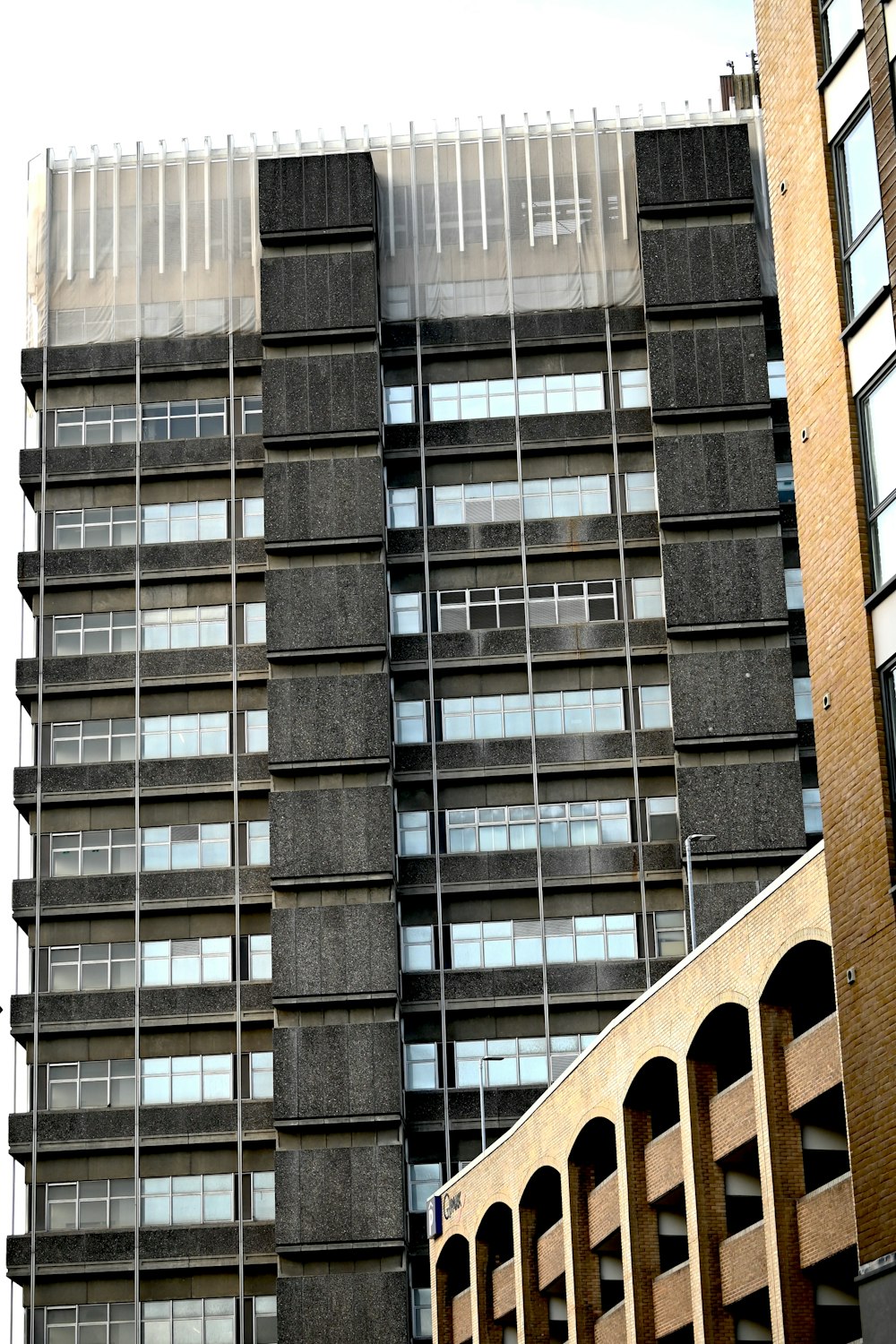 a very tall building with lots of windows