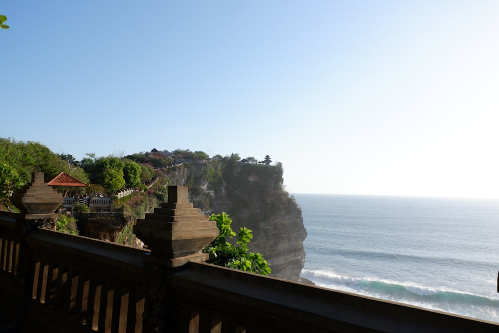 a view of the ocean from a balcony