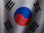 a close up of the flag of south korea