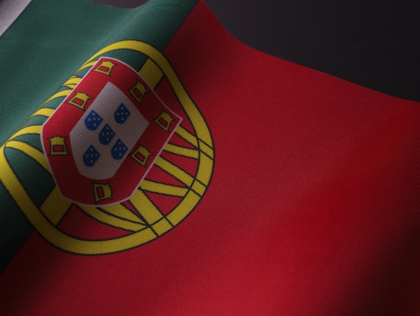 a close up of the flag of portugal