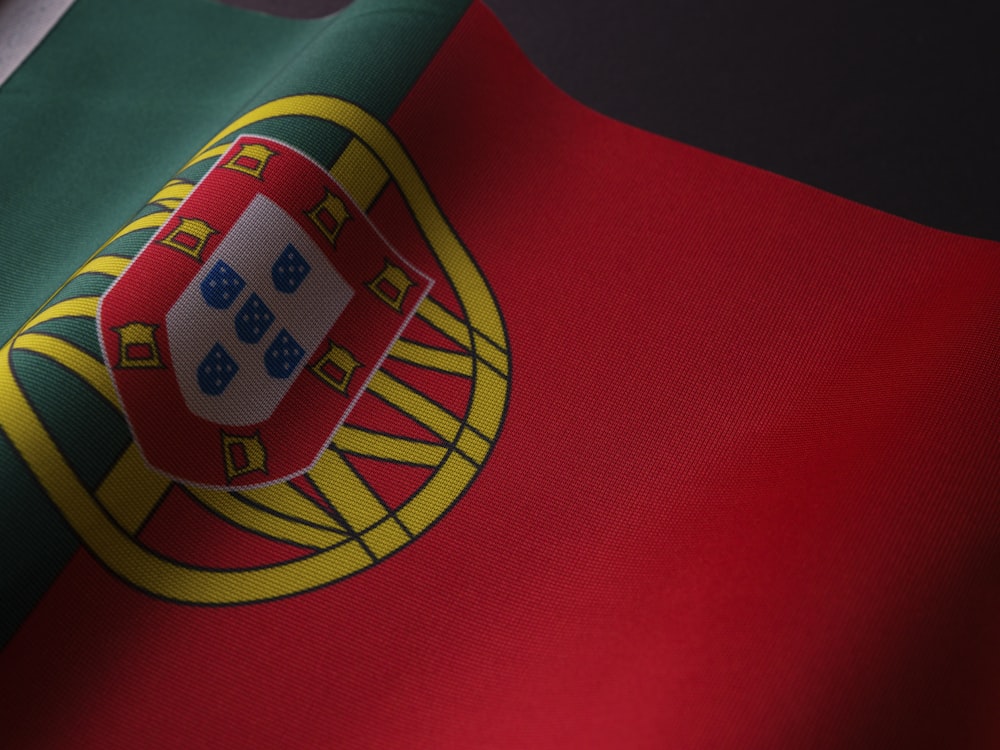 Eine Nahaufnahme der Flagge Portugals