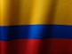a close up of a red, yellow and blue flag