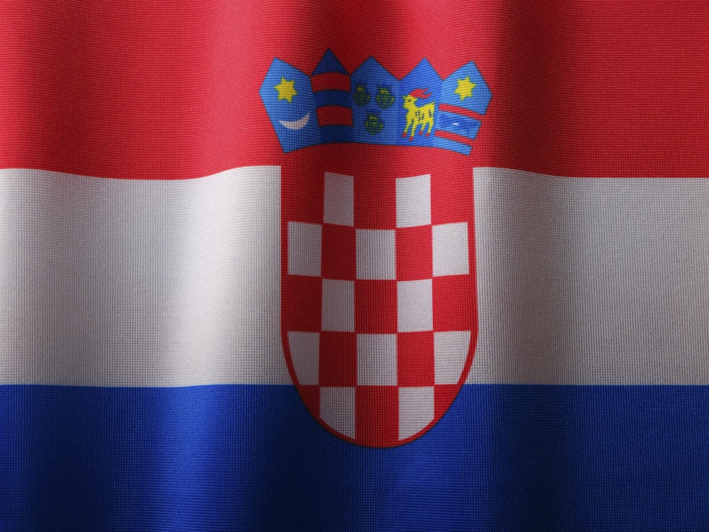 the flag of croatia is waving in the wind