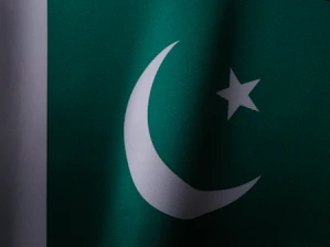 a close up of the flag of pakistan
