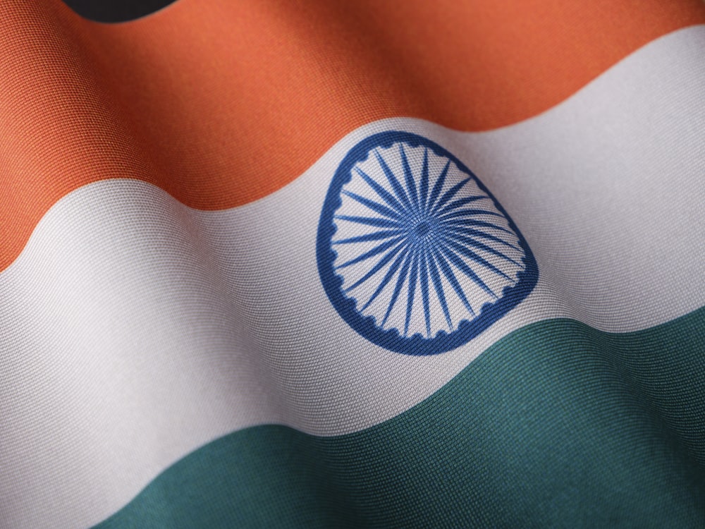 a close up of the flag of india