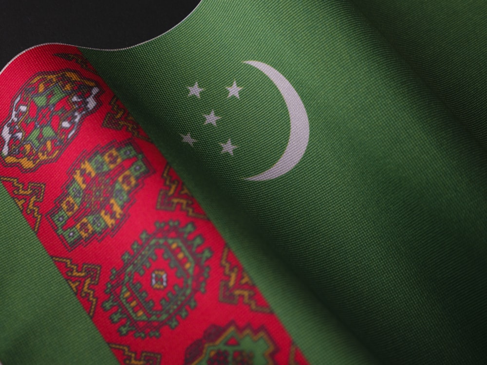 a close up of a flag of pakistan