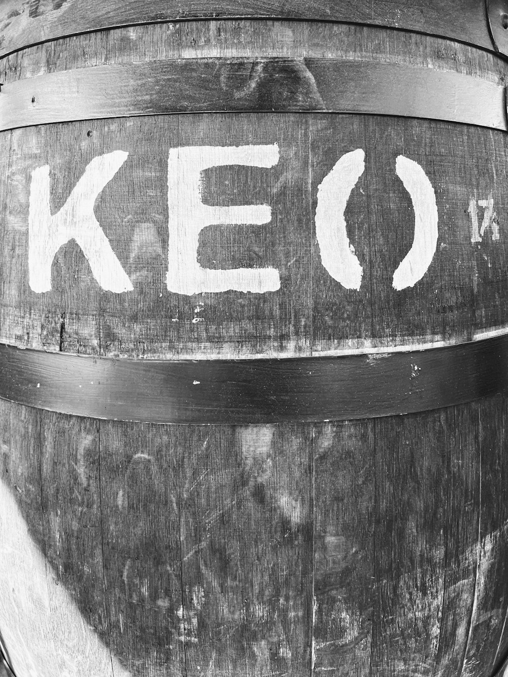 a keg with the word keg written on it