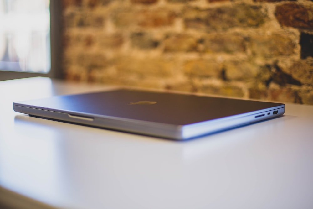 a close up of a laptop on a table