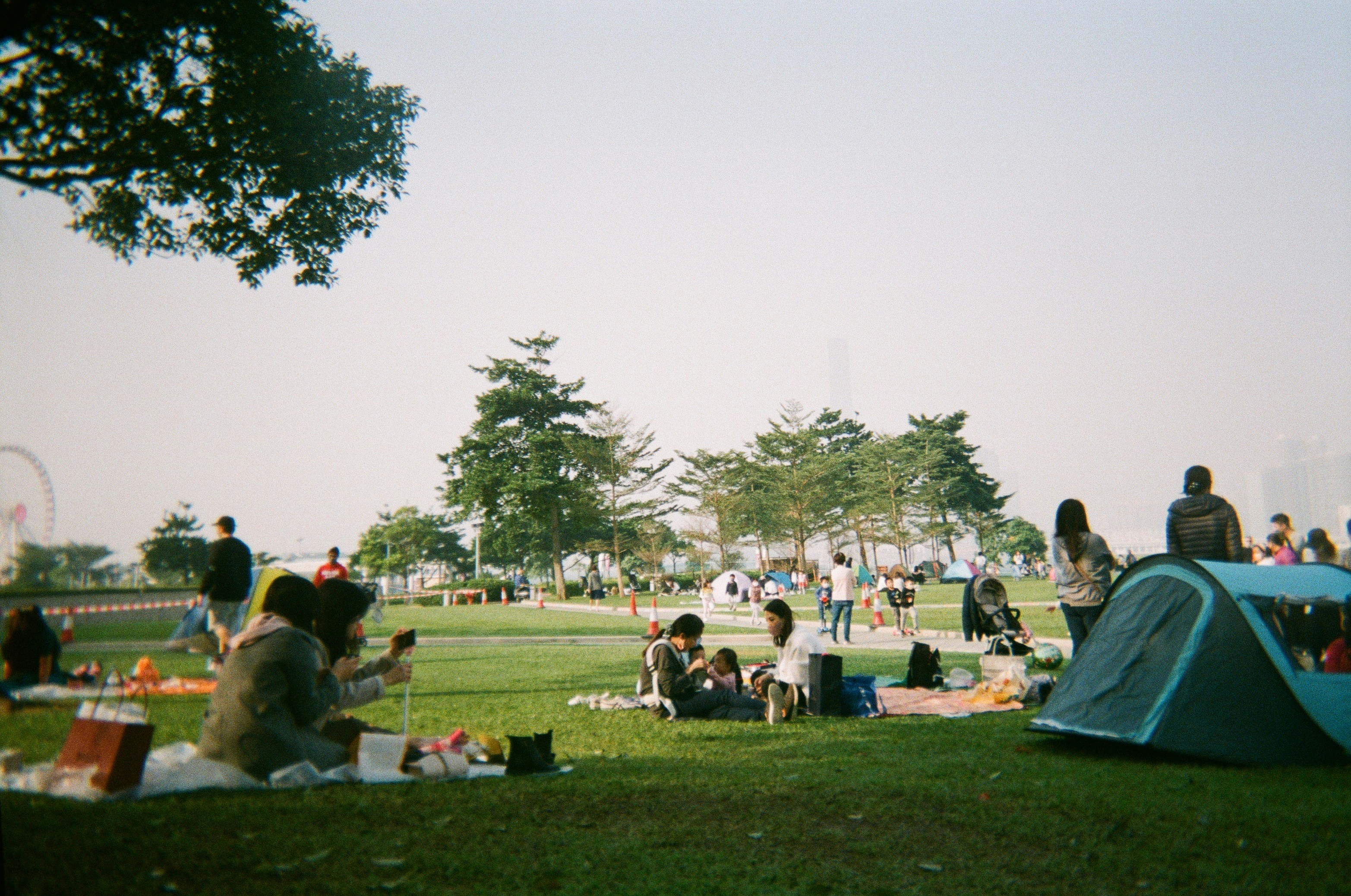 city picnic in tamar park, hong kong, 2021 shot with fujifilm 200
