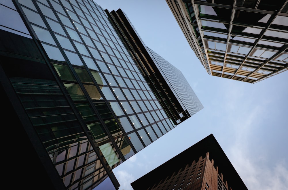 a group of tall buildings sitting next to each other