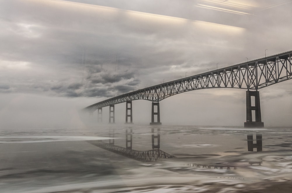 a large bridge over a large body of water