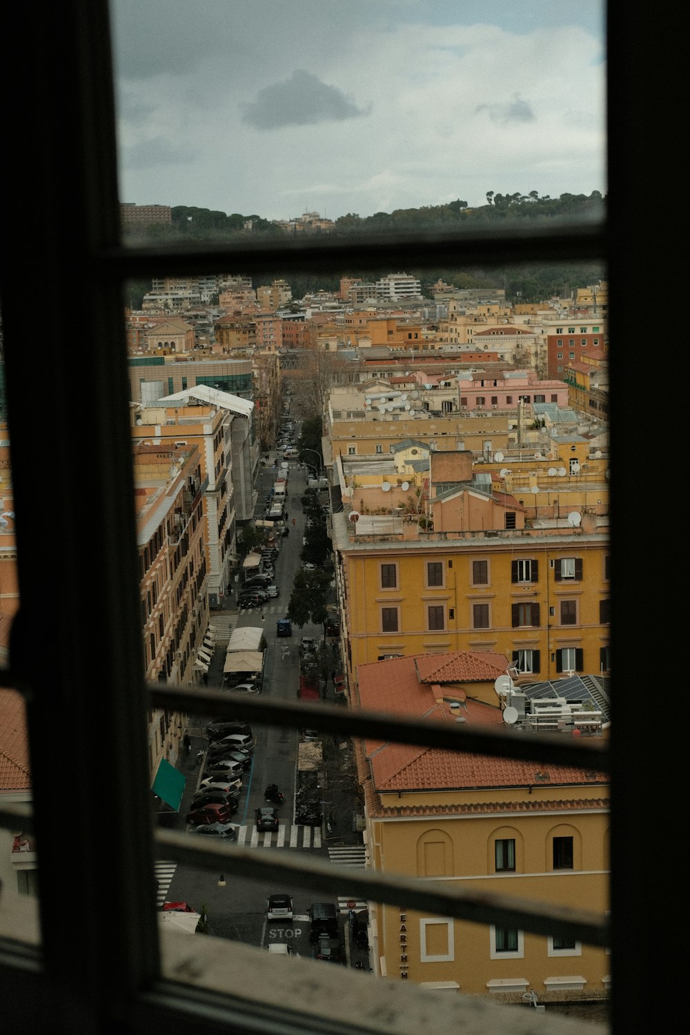 a view of a city from a window