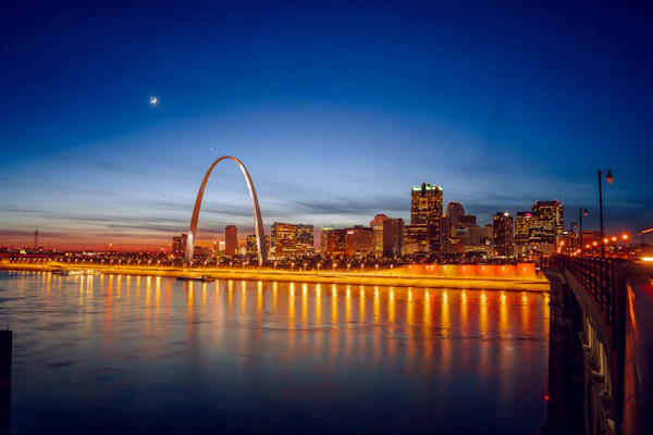 The St. Louis skyline and Gateway Arch