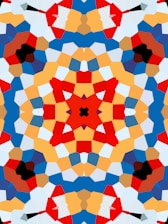 Colorful geometric patterns evoking positivity and innovation.