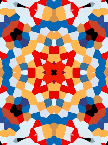 Colorful geometric patterns evoking positivity and innovation.