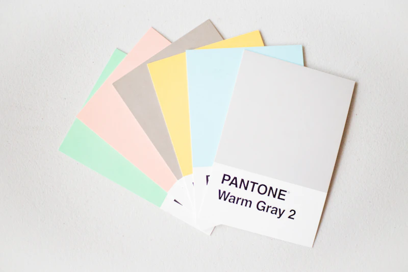Pantone color swatches used for brand palette selection