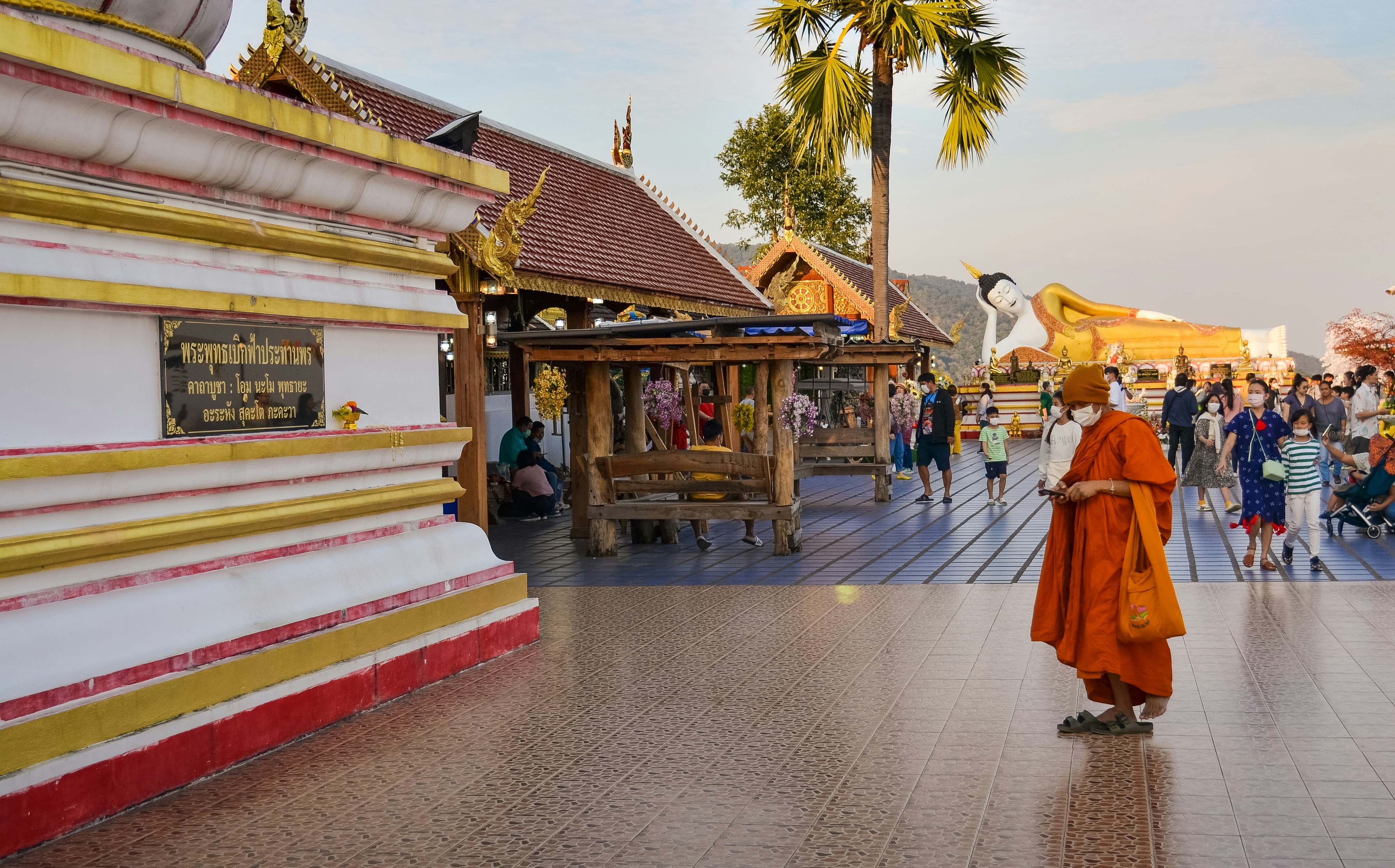 Koh Kret, Thailand - Monk in orange