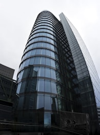 A modern building showcasing elegant glass curtain walls and aluminium frames.