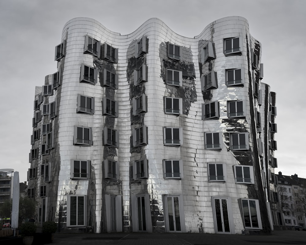 a very tall building with lots of windows