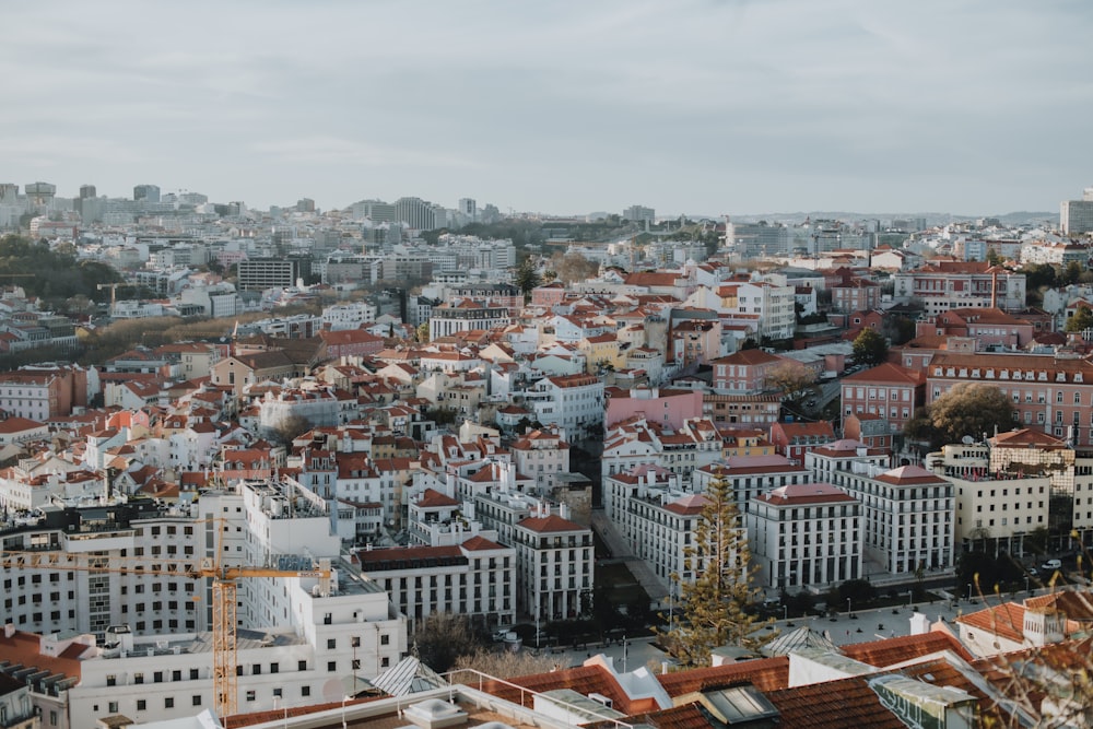 a view of a city from the top of a hill