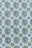 A pattern of ceramic tiles consists of circular designs with crisscrossing green lines against a cream background. Each circle encloses a small architectural shape resembling a building, and the circles are framed by star-like shapes with alternating blue and green petals.