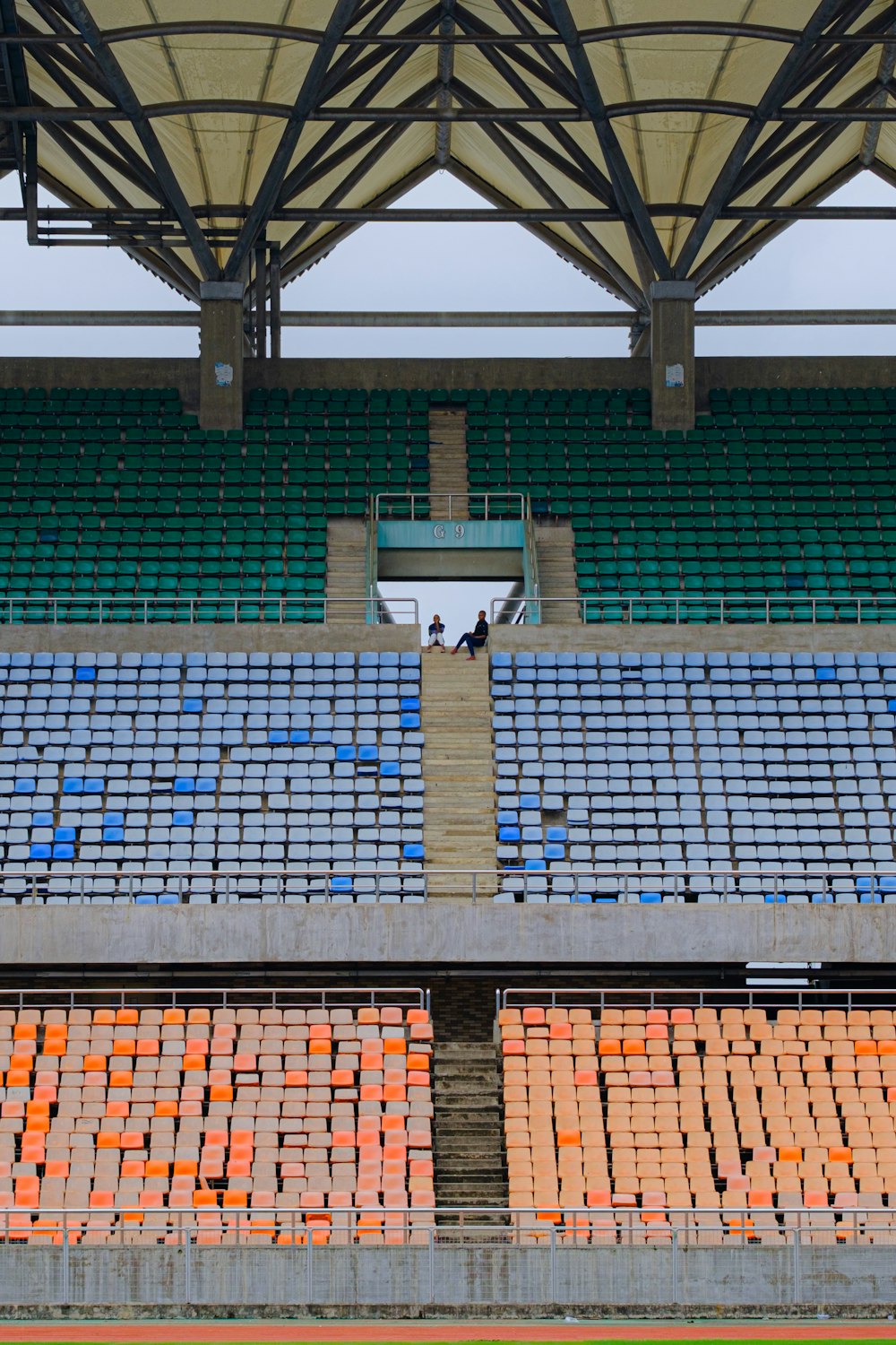 an empty stadium filled with lots of seats