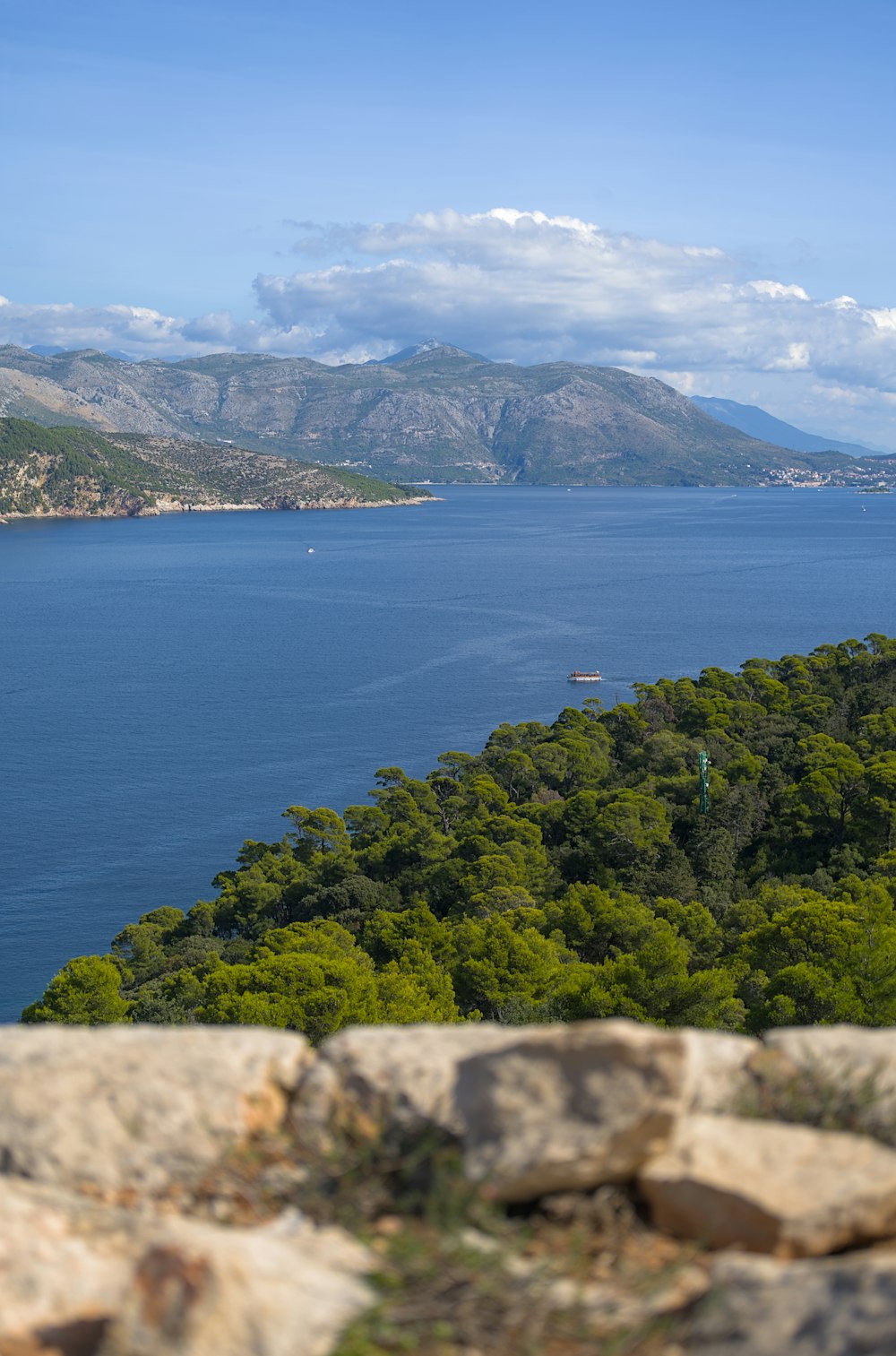 a large body of water surrounded by mountains