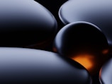 a bunch of shiny balls in the dark