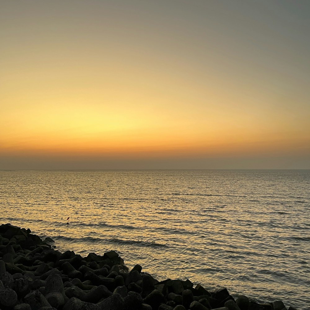 a person sitting on a bench looking out at the ocean