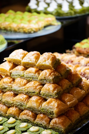 a close up of a tray of food