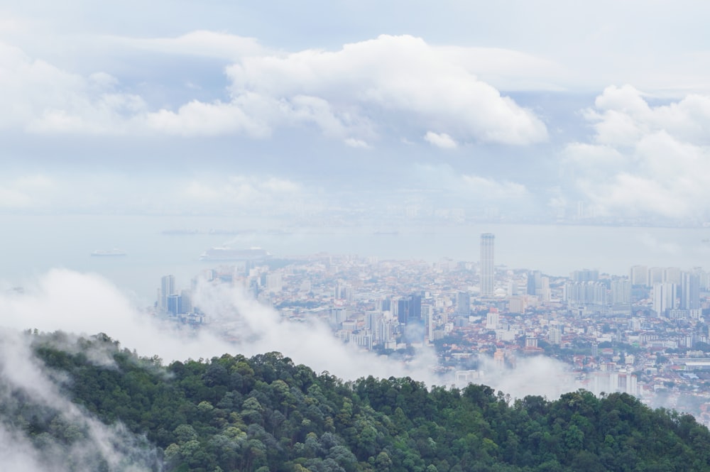 a view of a city from the top of a hill