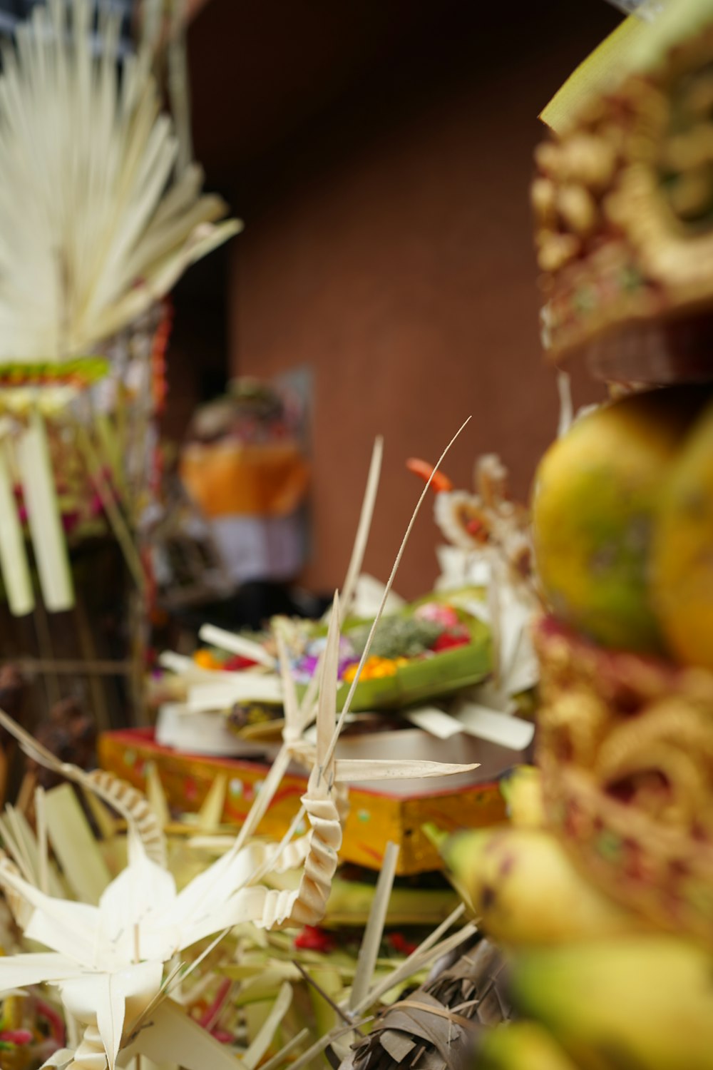 a close up of a bunch of food on a table