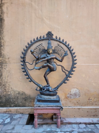 Dynamic 3D printed statue capturing the dancing form of Lord Nataraja with illuminated detailing.