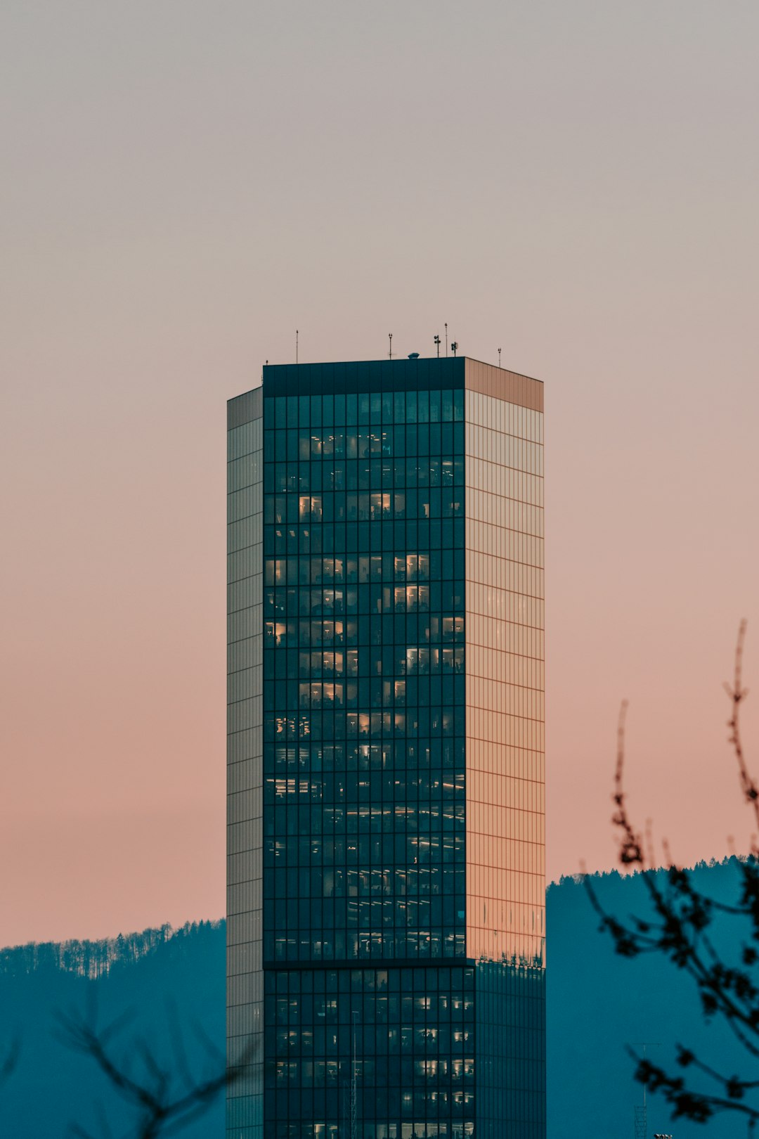 a tall building with a face on the side of it