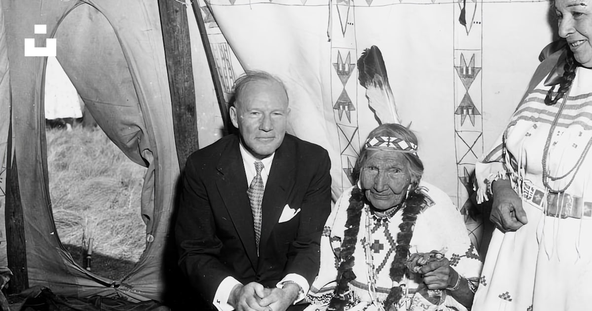A black and white photo of two native americans photo – Free Male Image ...