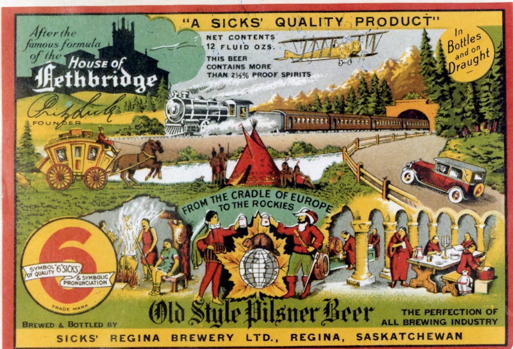 an old advertisement for a beer company