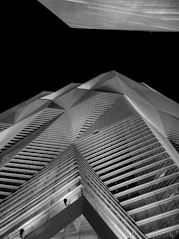 a black and white photo of a tall building