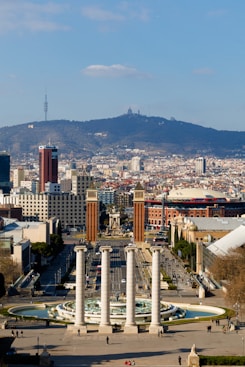a view of a city with tall buildings