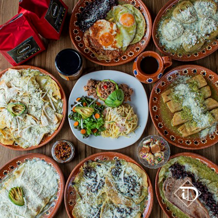 A family table full of Mexican dishes, like the shared meals Las Vegas families have enjoyed at Chapala's since 1965