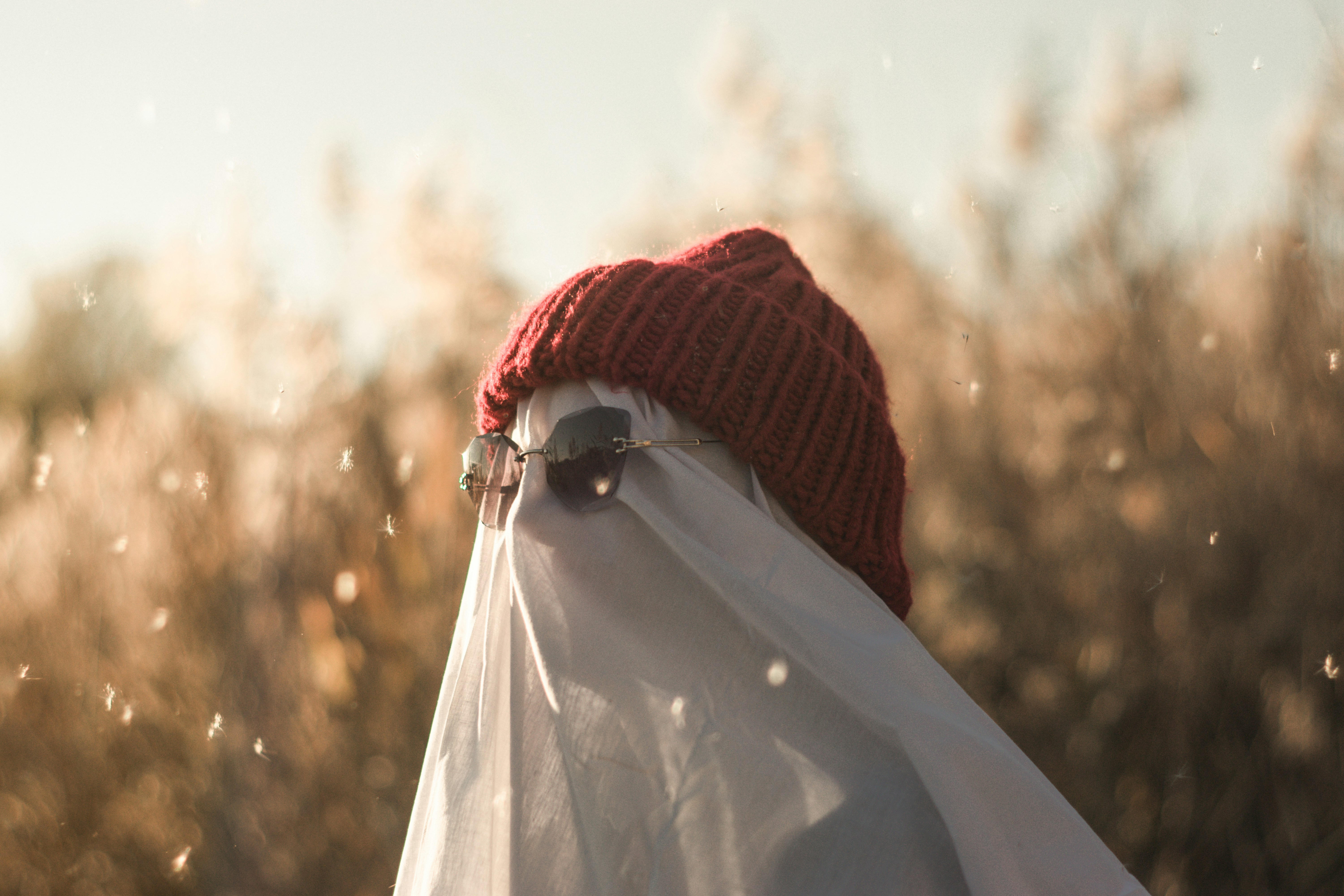 Model wearing ghost hoodie