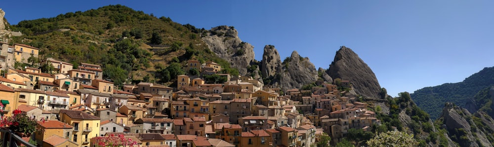 a village on the side of a mountain