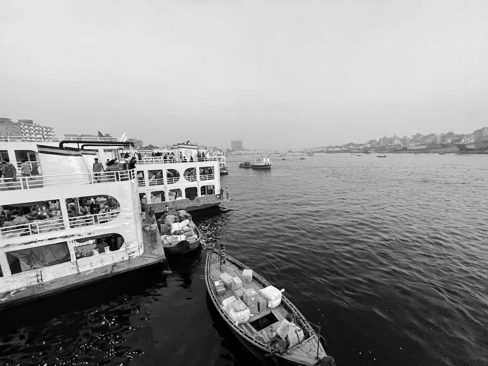 a couple of boats that are in the water