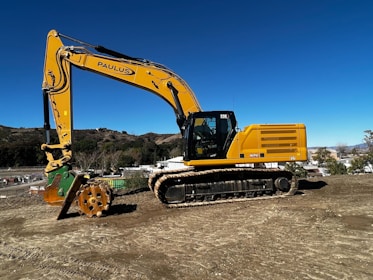 A powerful excavator on a construction site.