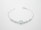 A delicate silver bracelet featuring a central heart-shaped blue gemstone flanked by two smaller round white stones on each side, all linked with a fine chain.