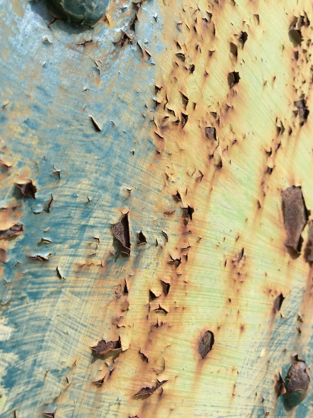 a close up of a piece of wood with rust on it